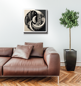 Wrapped canvas depicting tranquil seaside at dusk.